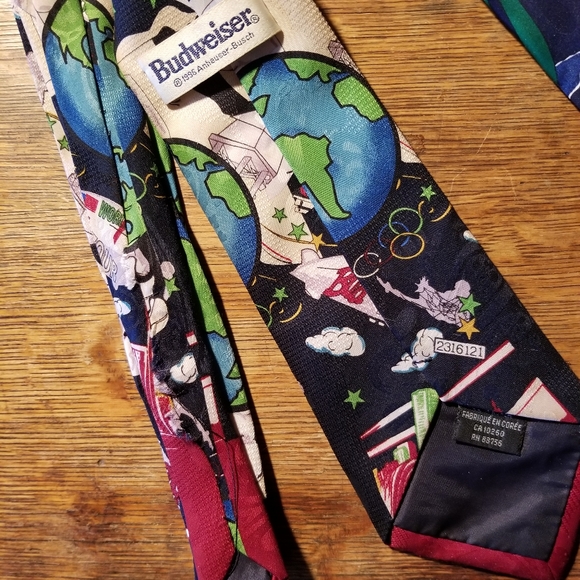 C1996 3 BUDWEISER super bowl advertising NECK TIES frogs - Picture 2 of 5